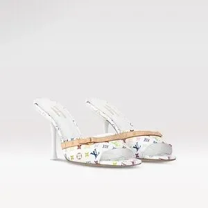 日本未入荷・ホワイトがオシャレ♪【Louis Vuitton】6AMミュール Louis Vuitton 6AM Mule Takashi Murakami White (Women's